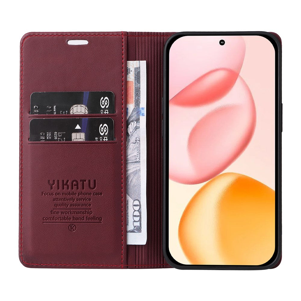 YIKATU For Honor 400 5G (Global) Phone Cases  Magnetic Closure PU Leather Mobile Cover