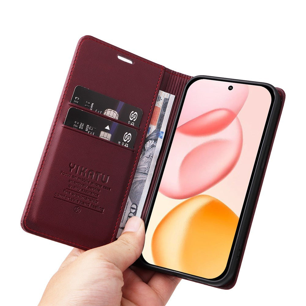 YIKATU For Honor 400 5G (Global) Phone Cases  Magnetic Closure PU Leather Mobile Cover