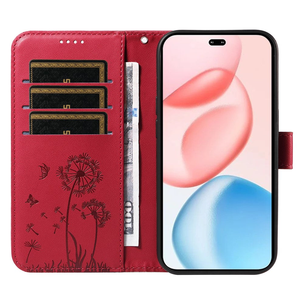 For Honor 400 Pro 5G (Global) Leather Wallet Case with Strap Dandelion Imprint Phone Stand Cover