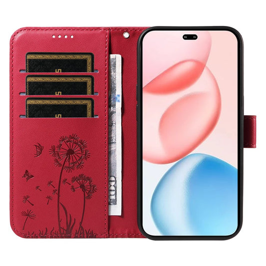 Honor 400 Pro 5G (Global) Handyhülle – Leder-Geldbörsen- mit Riemen, Löwenzahn-Aufdruck, Telefon-Ständer-Abdeckung
