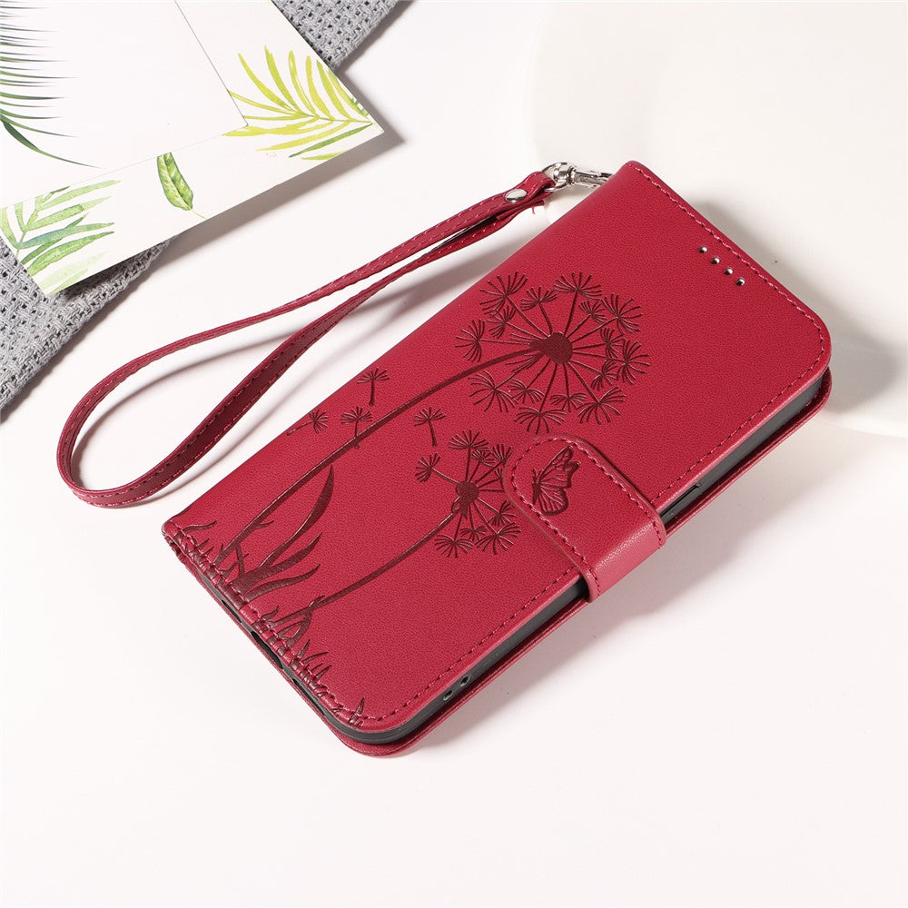 For Honor 400 5G (Global) Leather Wallet Case with Strap Dandelion Imprint Phone Stand Cover