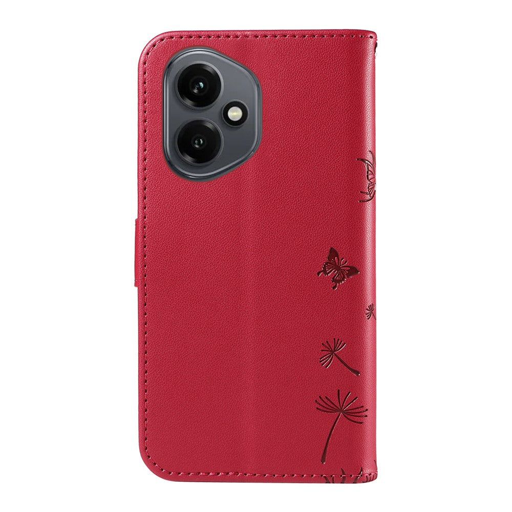 For Honor 400 5G (Global) Leather Wallet Case with Strap Dandelion Imprint Phone Stand Cover