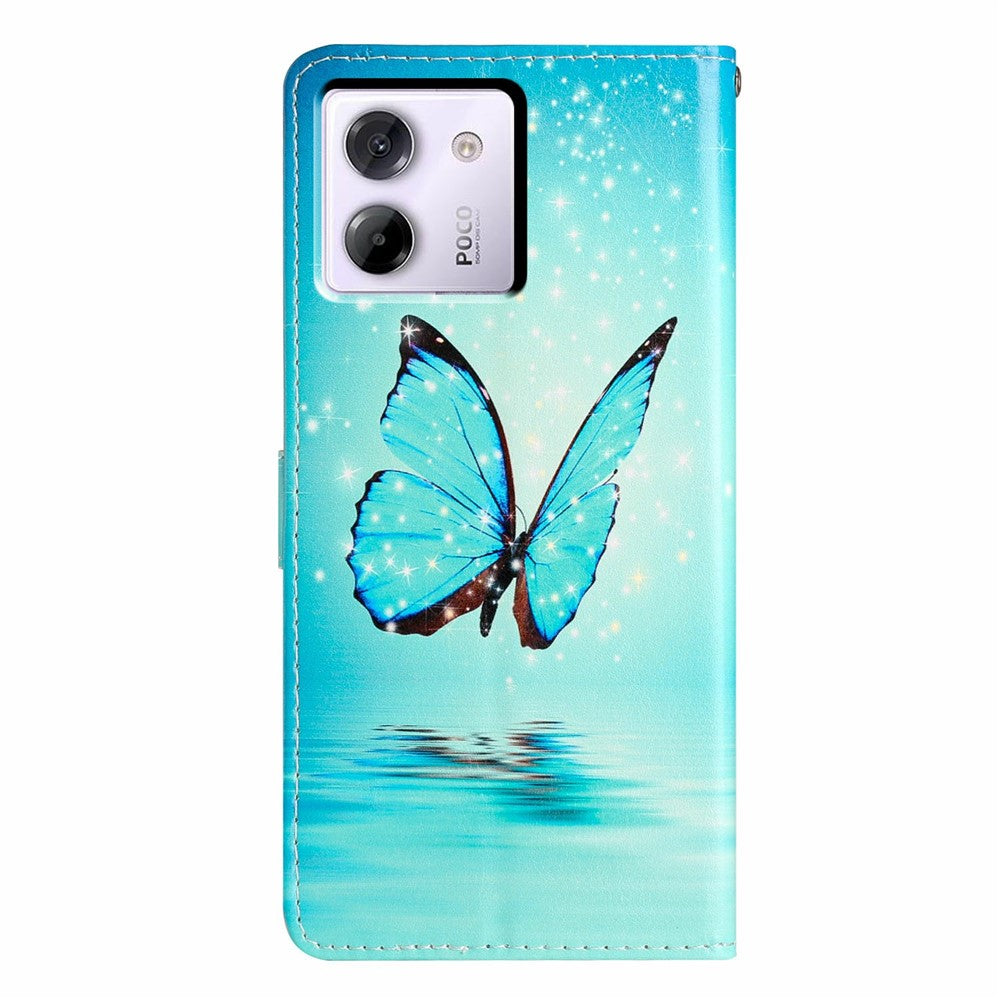For Xiaomi Poco M7 Pro 5G Wallet Case PU Leather Pattern Printing Stand Phone Cover with Strap