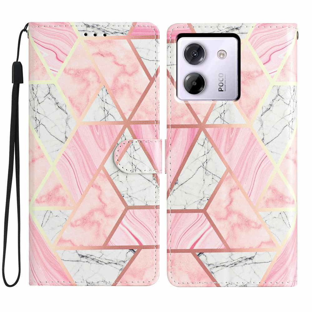 For Xiaomi Poco M7 Pro 5G Wallet Case PU Leather Pattern Printing Stand Phone Cover with Strap