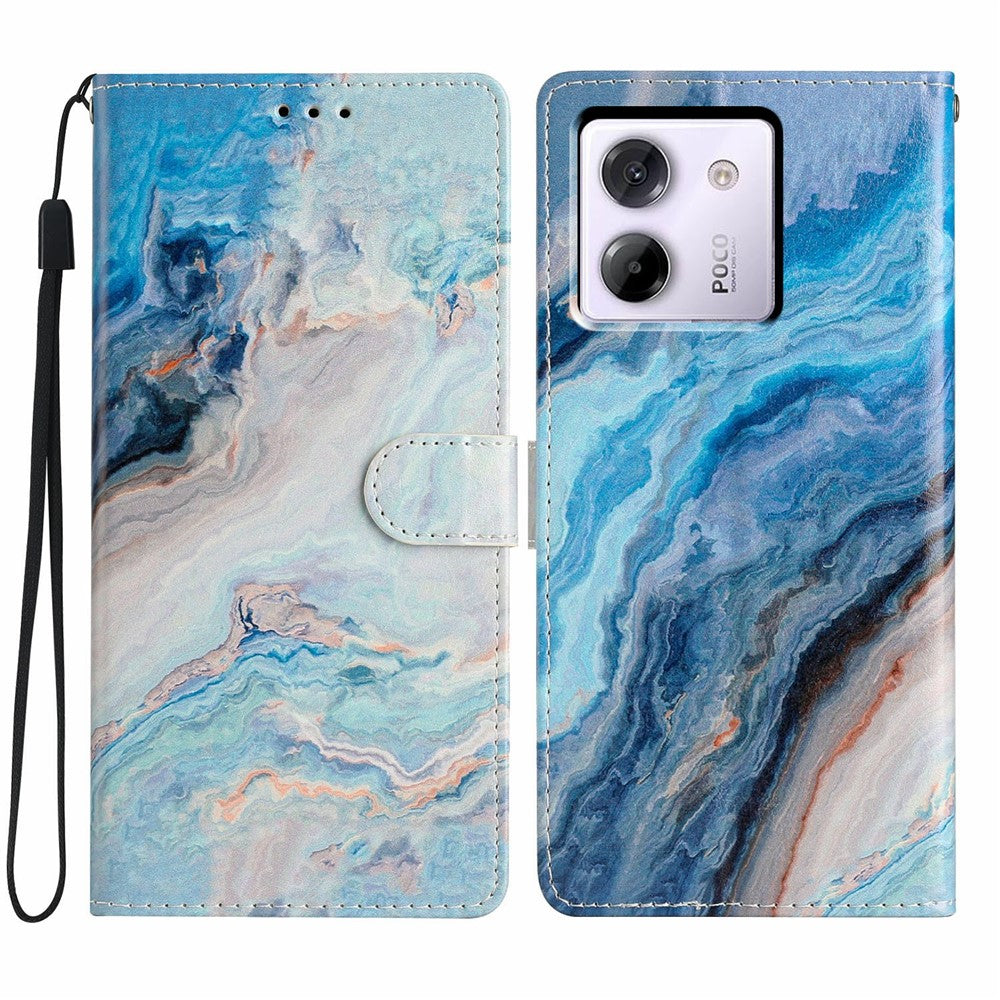 For Xiaomi Poco M7 Pro 5G Wallet Case PU Leather Pattern Printing Stand Phone Cover with Strap
