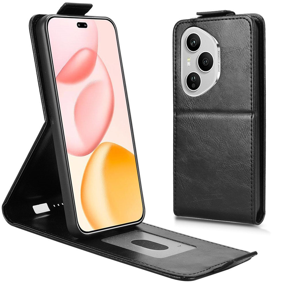 For Honor 400 Pro 5G (Global) Stand Case Magnetic Clasp Vertical Flip Leather Phone Cover with Card Holder