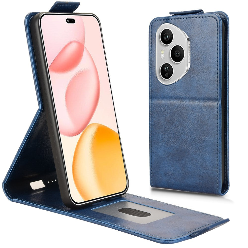 For Honor 400 Pro 5G (Global) Stand Case Magnetic Clasp Vertical Flip Leather Phone Cover with Card Holder