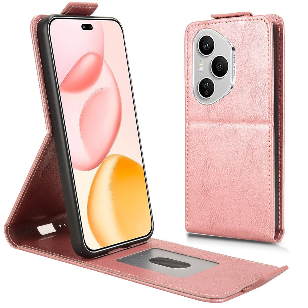 For Honor 400 Pro 5G (Global) Stand Case Magnetic Clasp Vertical Flip Leather Phone Cover with Card Holder