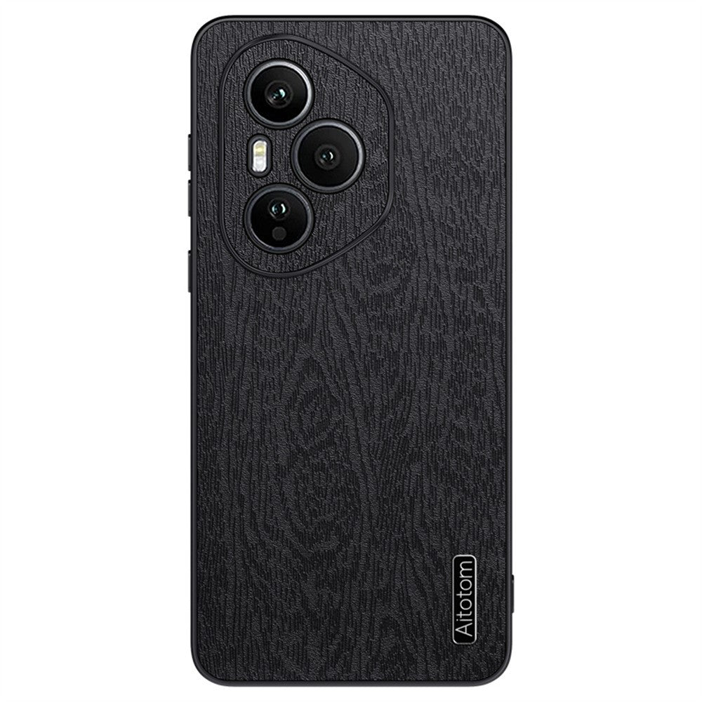 Honor 400 Pro 5G (Global) Handyhülle – Aus lederbeschichtetem PC+TPU, mit Holzmaserung
