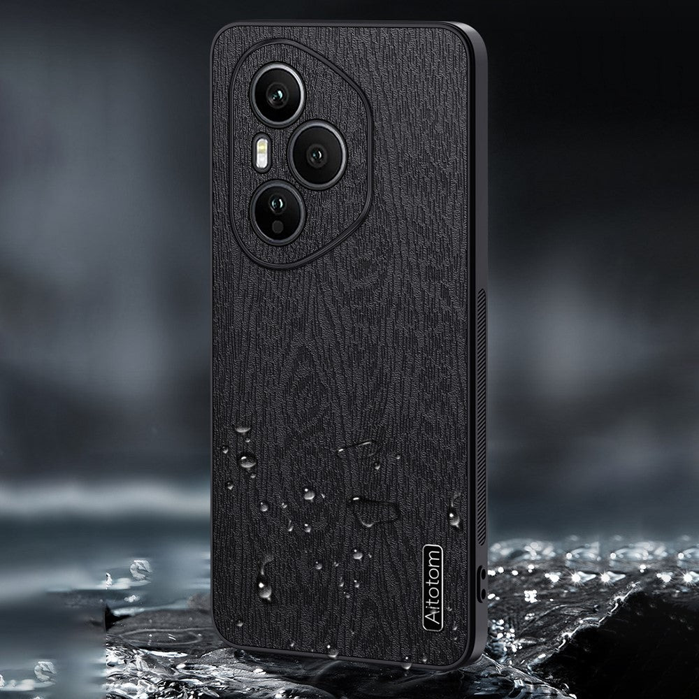 Honor 400 Pro 5G (Global) Handyhülle – Aus lederbeschichtetem PC+TPU, mit Holzmaserung