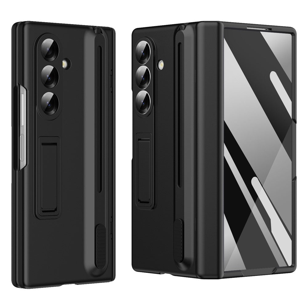 For Samsung Galaxy Z Fold7 5G Kickstand Phone Case with Tempered Glass Screen Protector and Stylus Pen
