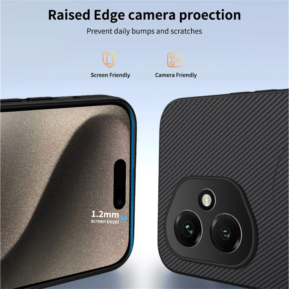 WANLONFENG TQ Series For Honor 400 5G (Global) Magnetic Case Carbon Fiber Texture PC TPU Phone Back Cover