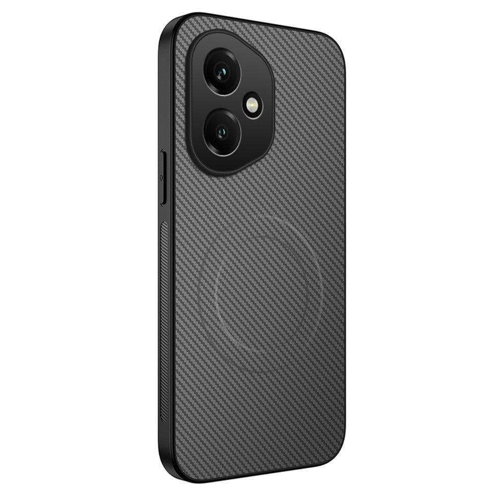 WANLONFENG TQ Series For Honor 400 5G (Global) Magnetic Case Carbon Fiber Texture PC TPU Phone Back Cover