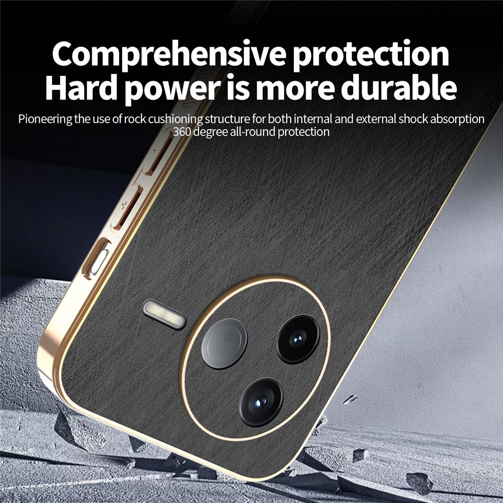 KADEM For Xiaomi Poco F7 Pro 5G / Redmi K80 5G Case Electroplating Silk Texture PU + TPU Phone Back Cover