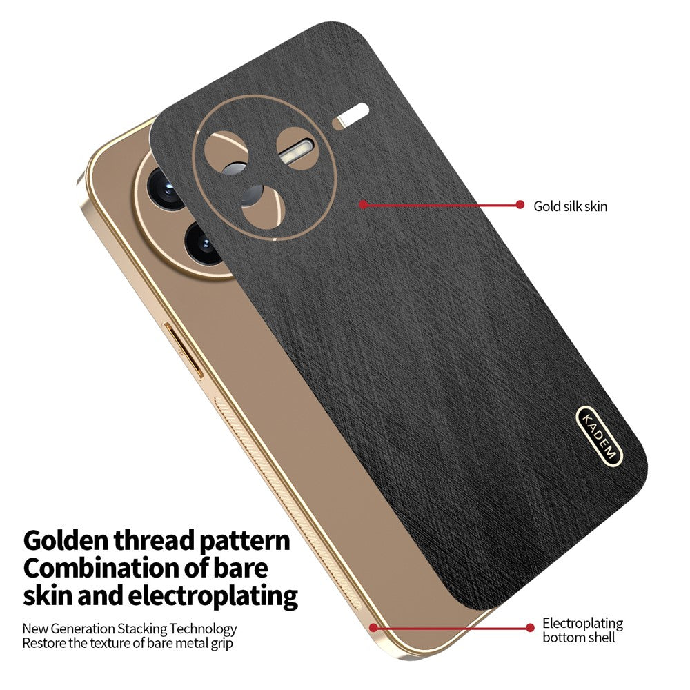KADEM For Xiaomi Poco F7 Pro 5G / Redmi K80 5G Case Electroplating Silk Texture PU + TPU Phone Back Cover