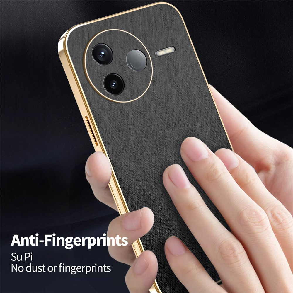 KADEM For Xiaomi Poco F7 Pro 5G / Redmi K80 5G Case Electroplating Silk Texture PU + TPU Phone Back Cover