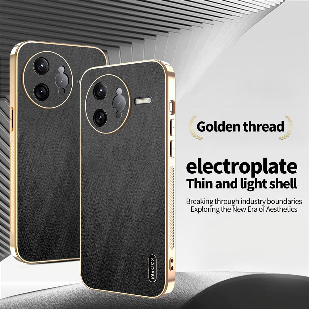 KADEM For Xiaomi Poco F7 Ultra 5G / Redmi K80 Pro 5G Case Electroplating Silk Texture PU + TPU Phone Back Cover