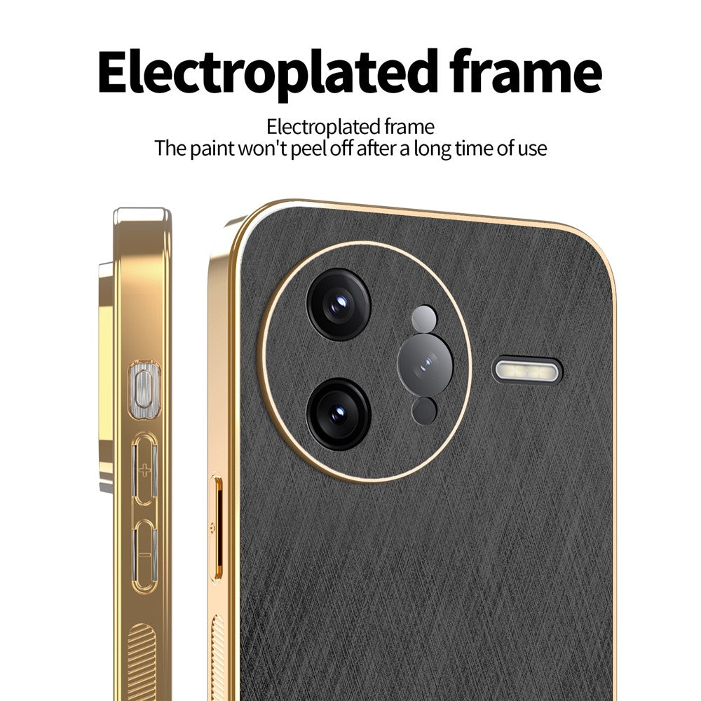 KADEM For Xiaomi Poco F7 Ultra 5G / Redmi K80 Pro 5G Case Electroplating Silk Texture PU + TPU Phone Back Cover