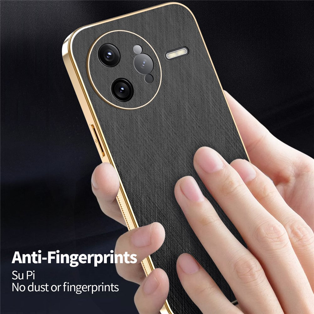 KADEM For Xiaomi Poco F7 Ultra 5G / Redmi K80 Pro 5G Case Electroplating Silk Texture PU + TPU Phone Back Cover
