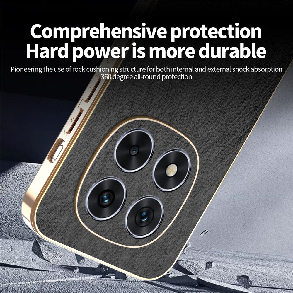 KADEM For Xiaomi Redmi Note 14 Pro 5G / Poco X7 5G Case Electroplating Silk Texture PU + TPU Phone Back Cover