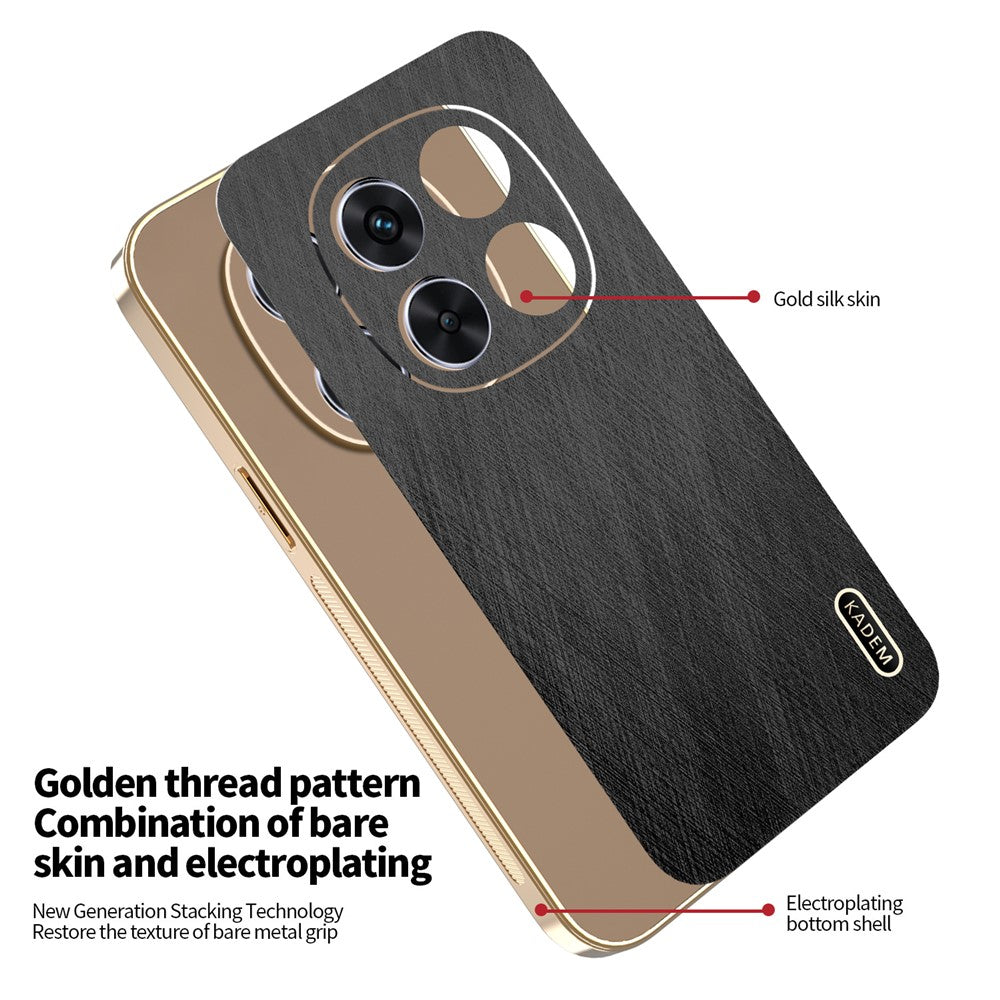KADEM For Xiaomi Redmi Note 14 Pro 5G / Poco X7 5G Case Electroplating Silk Texture PU + TPU Phone Back Cover