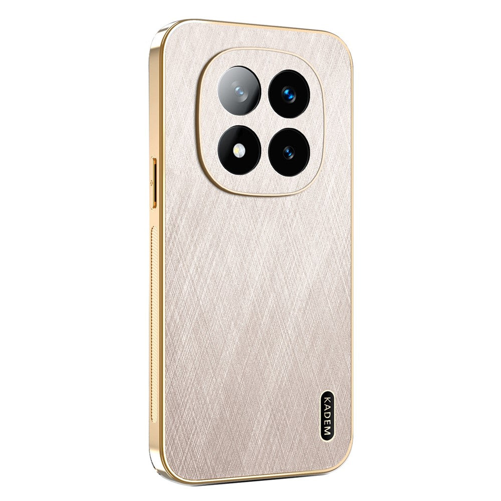 KADEM For Xiaomi Redmi Note 14 Pro+ 5G Case Electroplating Silk Texture PU + TPU Phone Back Cover