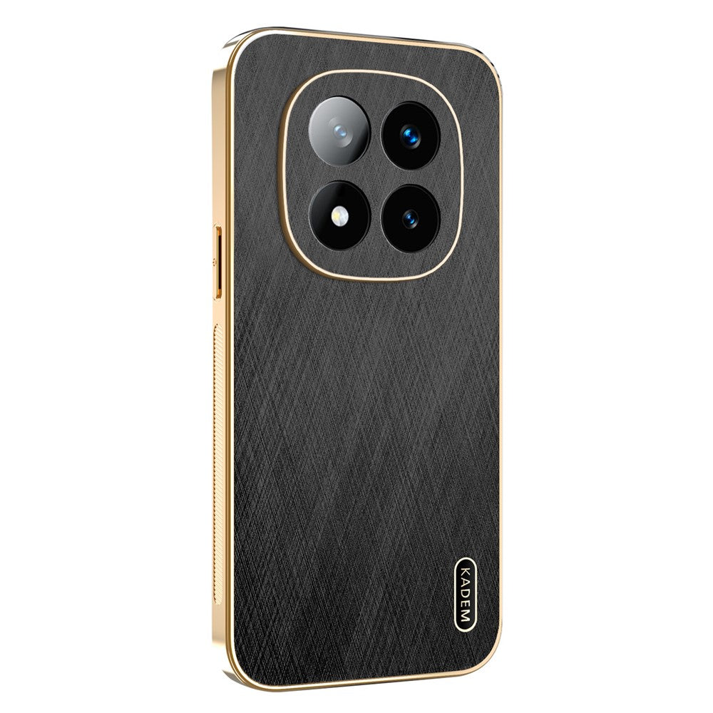 KADEM For Xiaomi Redmi Note 14 Pro+ 5G Case Electroplating Silk Texture PU + TPU Phone Back Cover