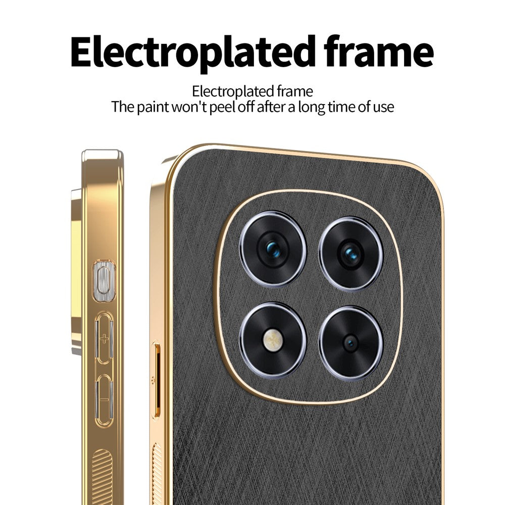 KADEM For Xiaomi Redmi Note 14 Pro 4G Case Electroplating Silk Texture PU + TPU Phone Back Cover