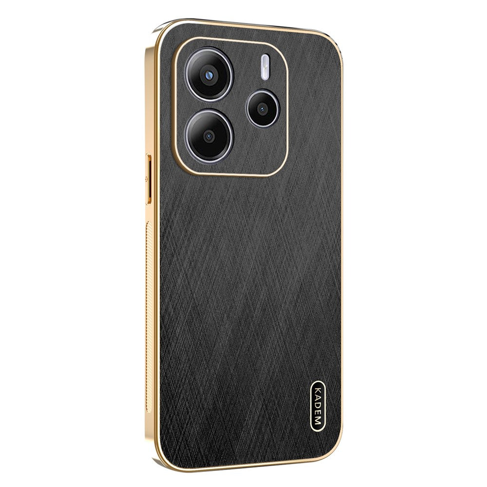 KADEM For Xiaomi Redmi Note 14 5G Case Electroplating Silk Texture PU + TPU Phone Back Cover