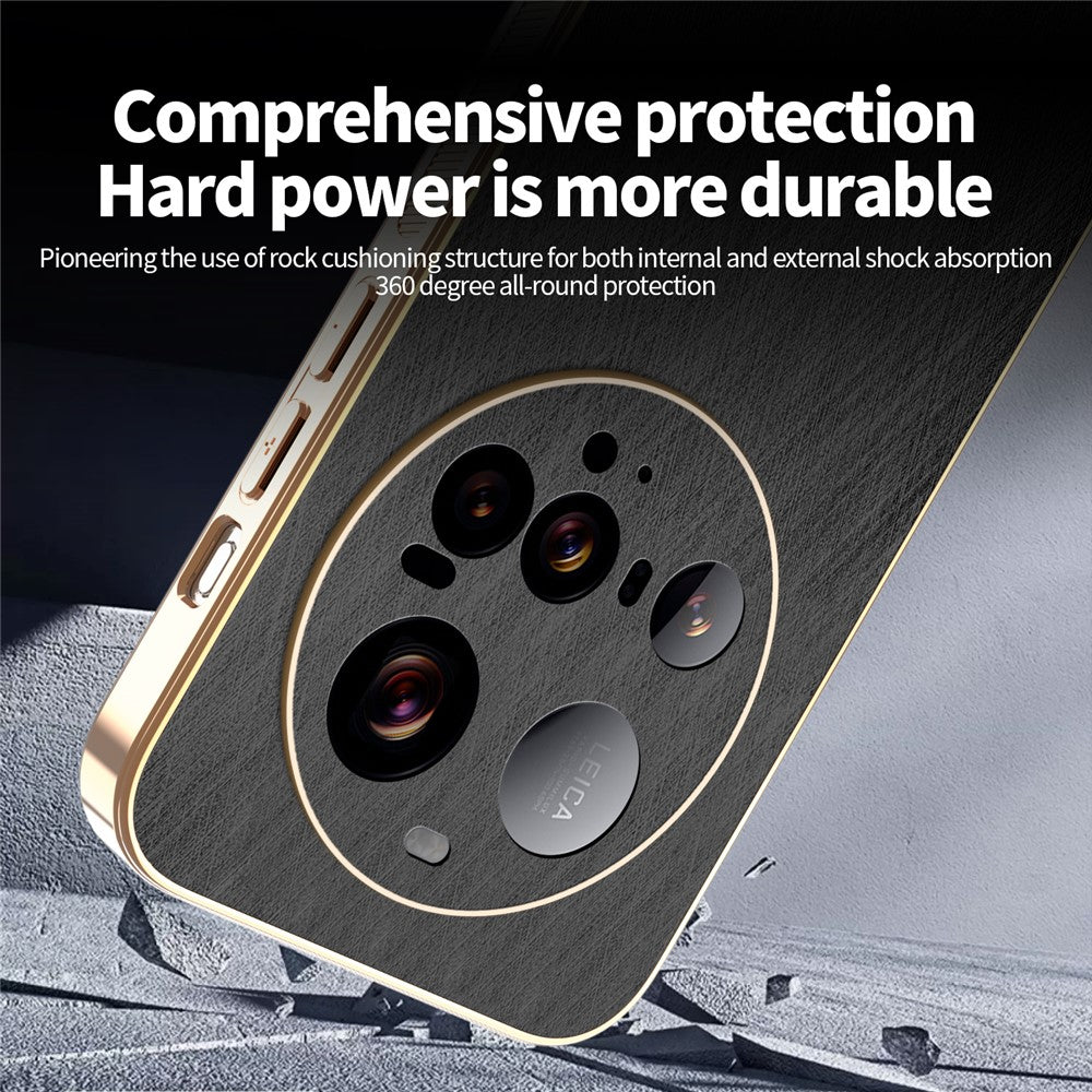 KADEM For Xiaomi 15 Ultra Case Electroplating Silk Texture PU + TPU Phone Back Cover