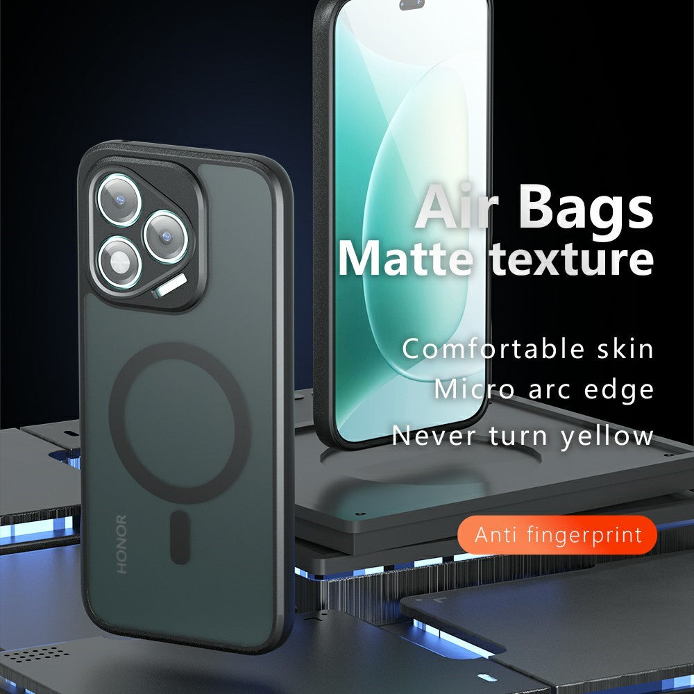 For Honor 400 Lite 5G Magnetic Case TPU+PC Matte Phone Cover