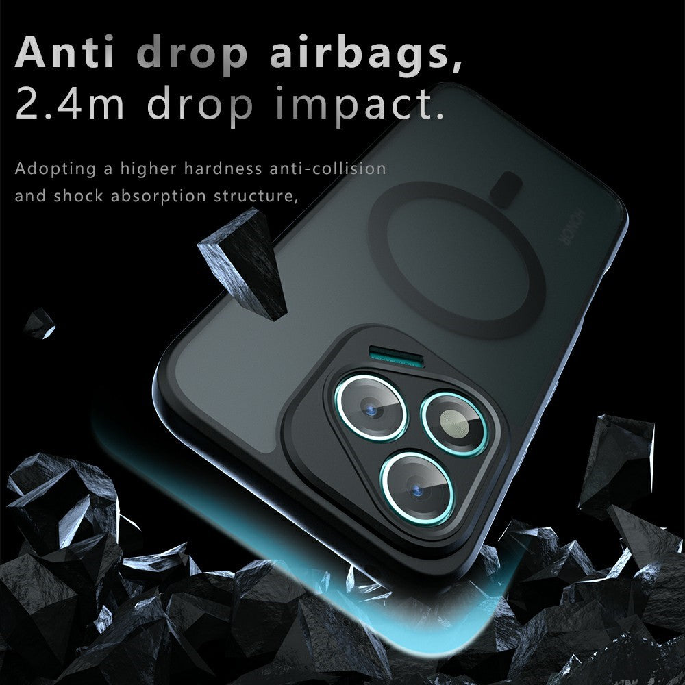 For Honor 400 Lite 5G Magnetic Case TPU+PC Matte Phone Cover