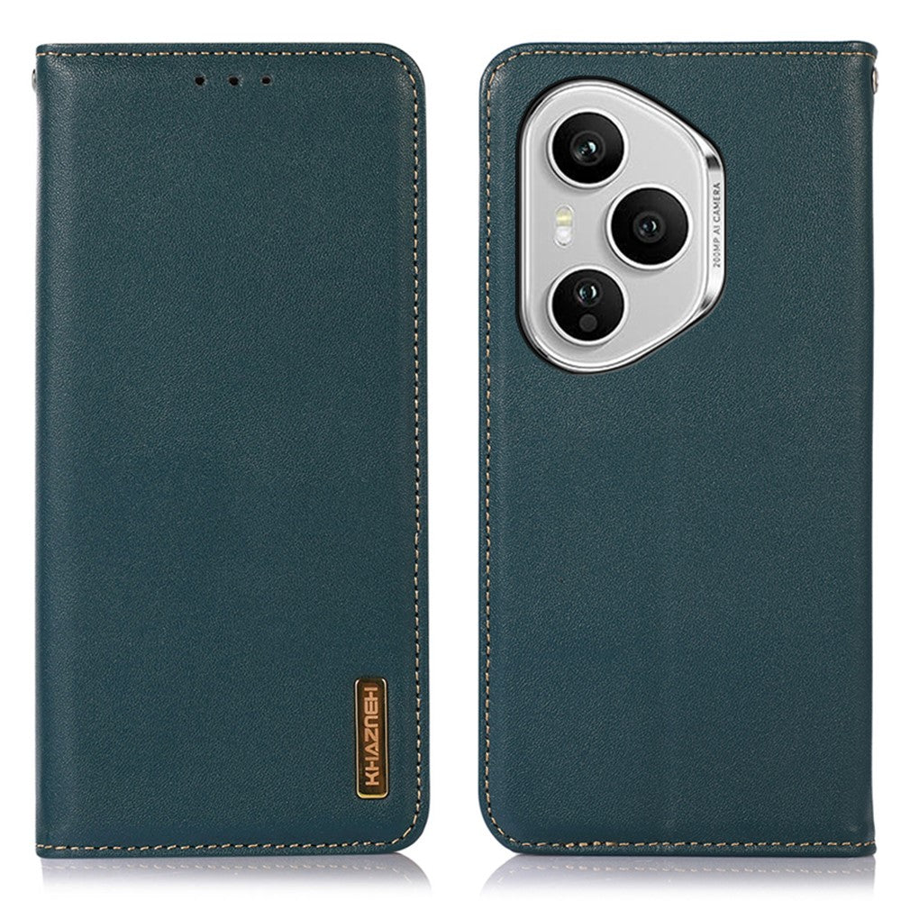 KHAZNEH For Honor 400 Pro 5G (Global) Case Wallet Genuine Cow Leather Phone Cover Nappa Texture