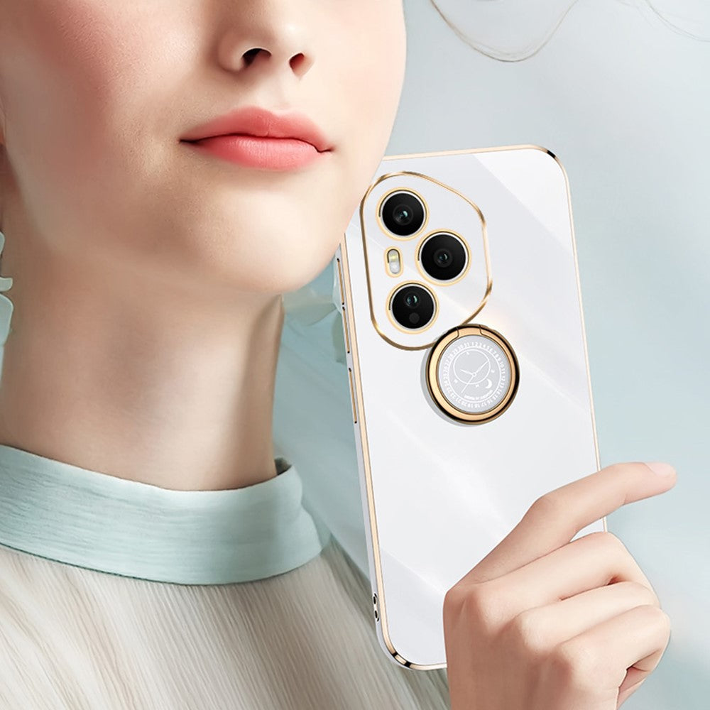 Honor 400 Pro 5G (Global) Handyhülle – Galvanisierte TPU-Rückseite, kratzfest, mit Ringständer