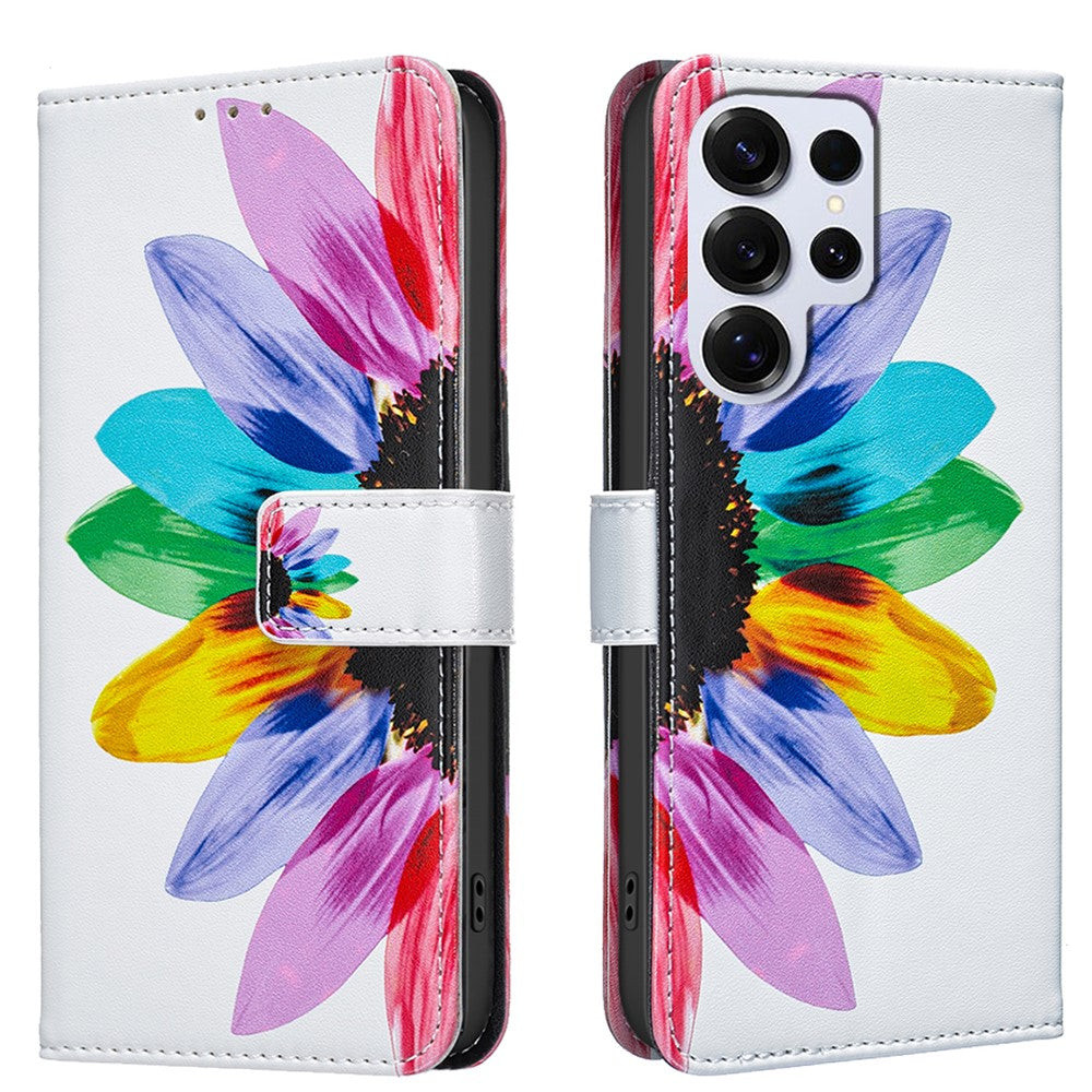 Galaxy S25 Ultra Wallet-Hülle – Mit goldenen Schmetterlingen & Ständer