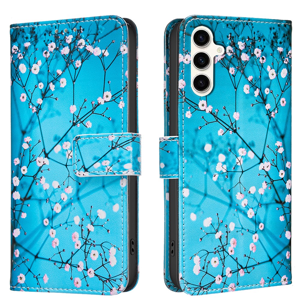 Galaxy S24 / S25 Wallet-Hülle – Mit goldenen Schmetterlingen & Ständer