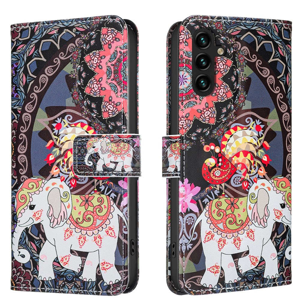 Galaxy S24 FE Wallet-Hülle – Mit goldenen Schmetterlingen & Ständer