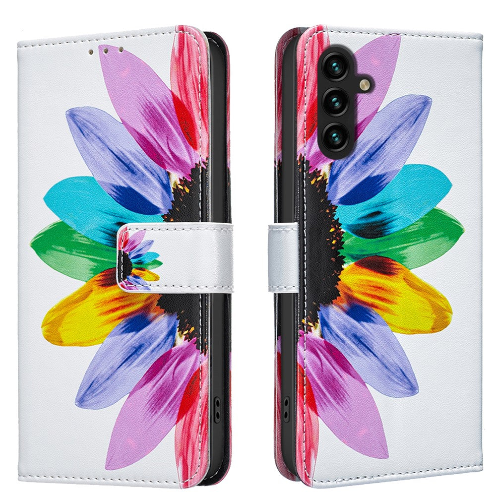 Galaxy A55 5G Wallet-Hülle – Mit goldenen Schmetterlingen & Ständer