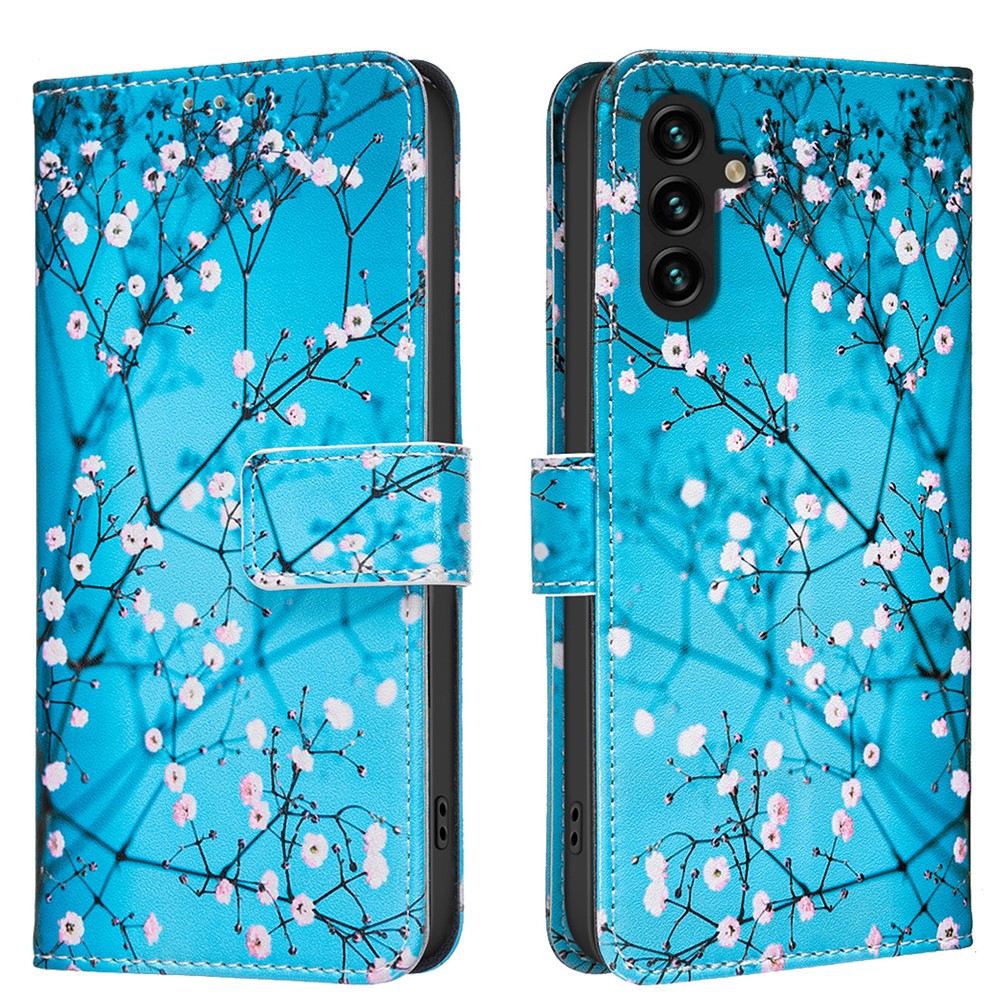 Galaxy A55 5G Wallet-Hülle – Mit goldenen Schmetterlingen & Ständer