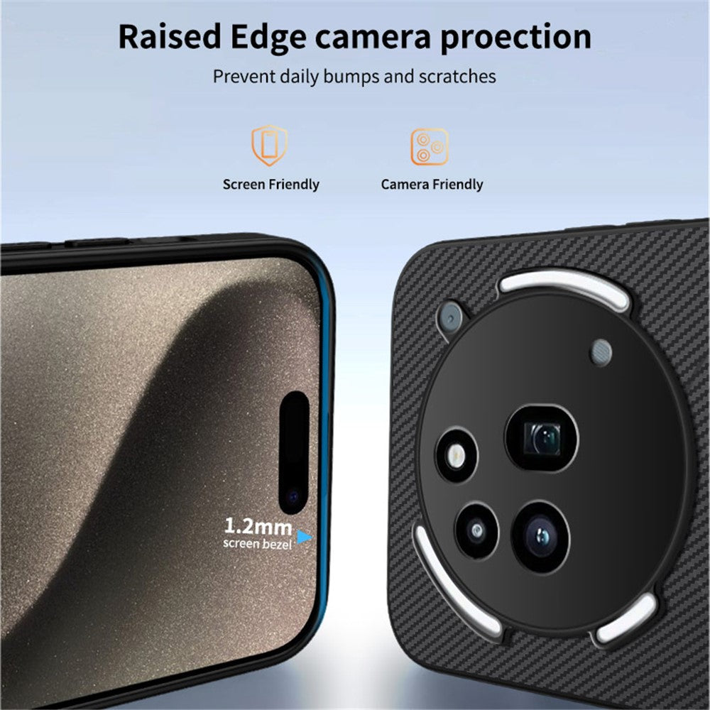 WANLONFENG For Nothing Phone (3a) Pro Magnetic Case  TQ Series Carbon Fiber Texture PC TPU Phone Cover