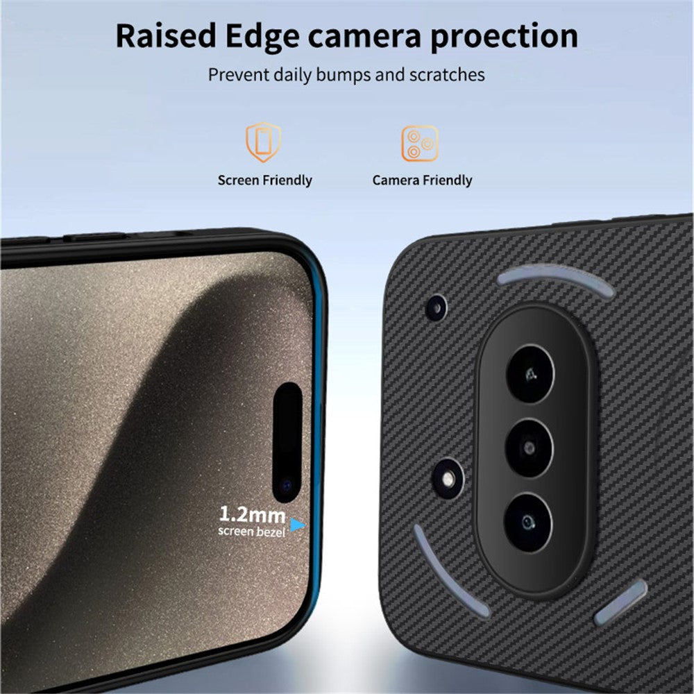 WANLONFENG For Nothing Phone (3a) Magnetic Case  TQ Series Carbon Fiber Texture PC TPU Phone Cover