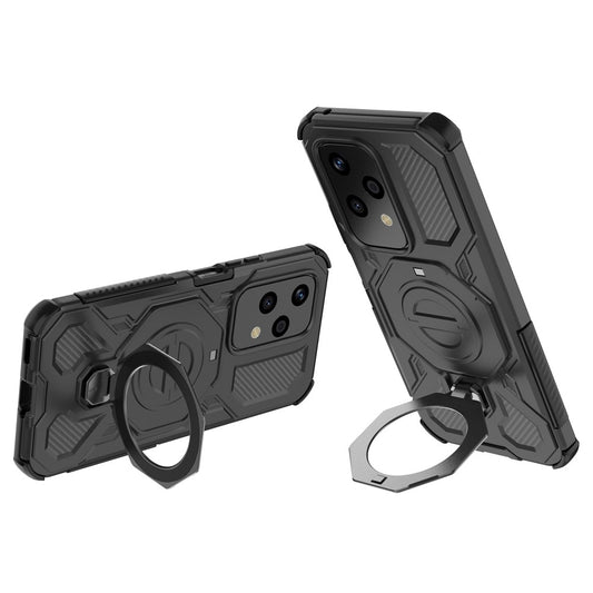 Honor 200 Lite Handyhülle – Magnetisches Gehäuse, drehbarer Metallständer, PC + TPU