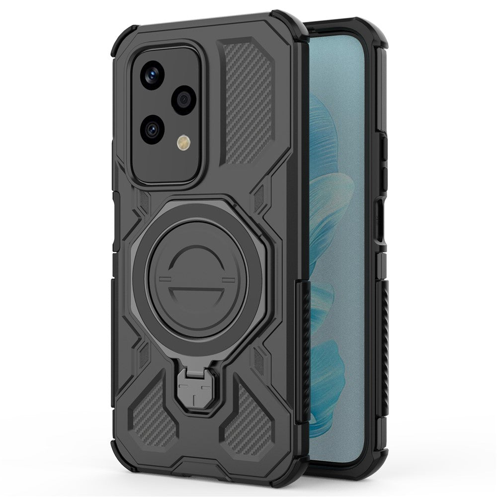 For Honor 200 Lite Magnetic Case Rotating Metal Kickstand PC + TPU Phone Back Cover