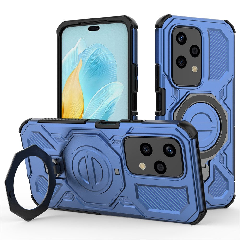 For Honor 200 Lite Magnetic Case Rotating Metal Kickstand PC + TPU Phone Back Cover