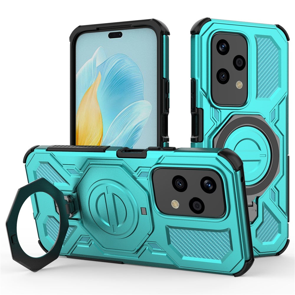 For Honor 200 Lite Magnetic Case Rotating Metal Kickstand PC + TPU Phone Back Cover