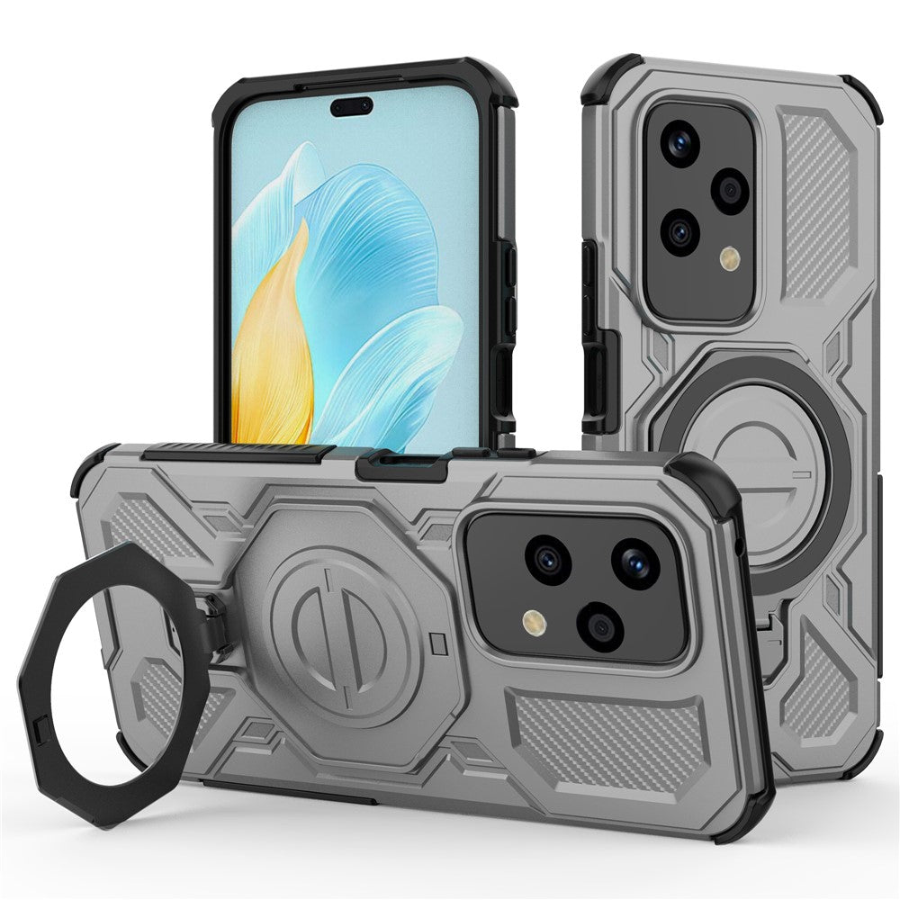 For Honor 200 Lite Magnetic Case Rotating Metal Kickstand PC + TPU Phone Back Cover