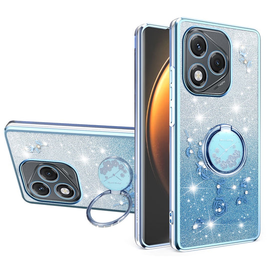 Honor 400 Lite 5G Handyhülle – KADEM Ring Ständer TPU Blumen Farbverlauf Glitzer