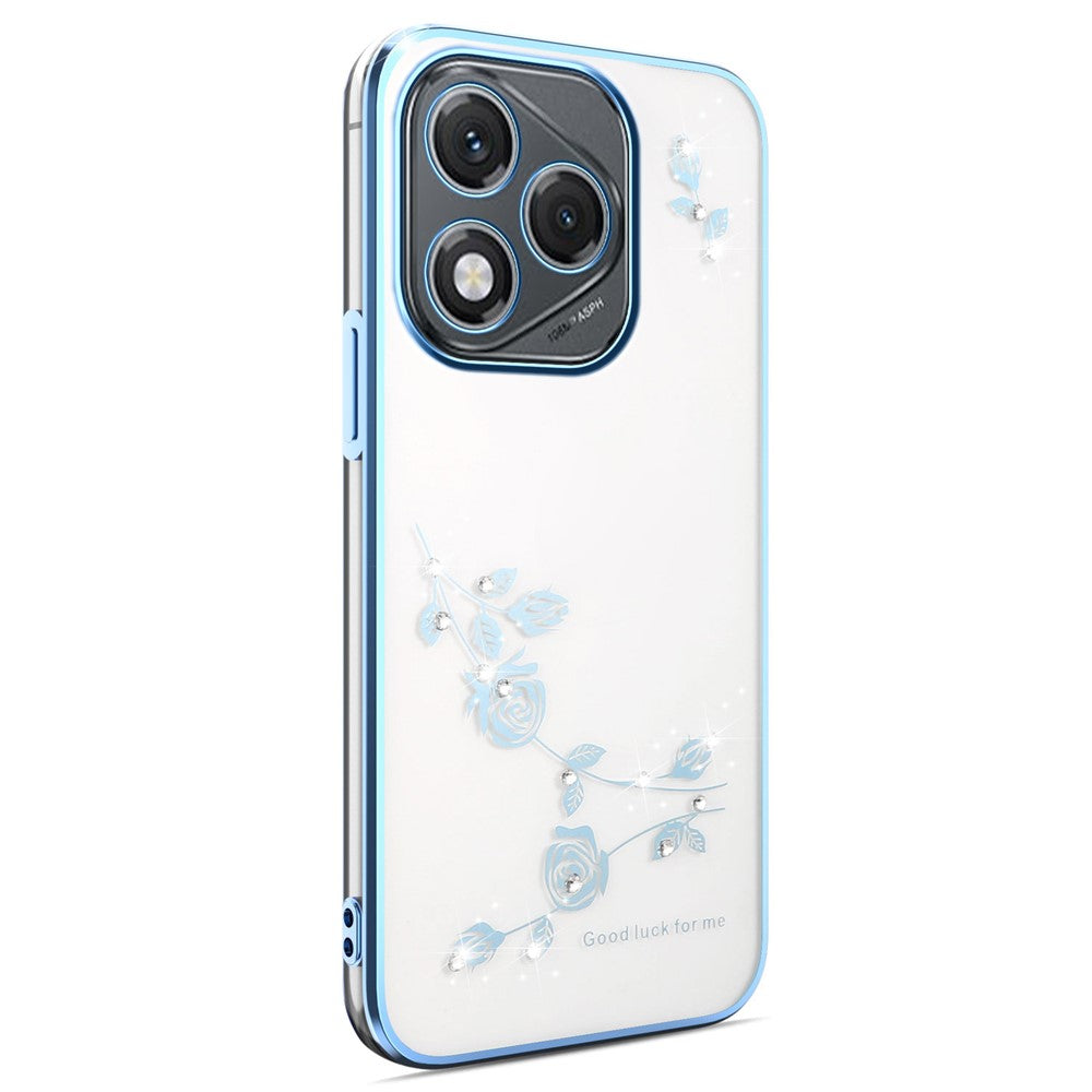 KADEM For Honor 400 Lite 5G Case Flower Rhinestone Decor Electroplating TPU Phone Cover