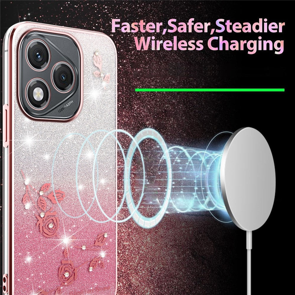 KADEM For Honor 400 Lite 5G Case Flower TPU Flexible Gradient Phone Cover