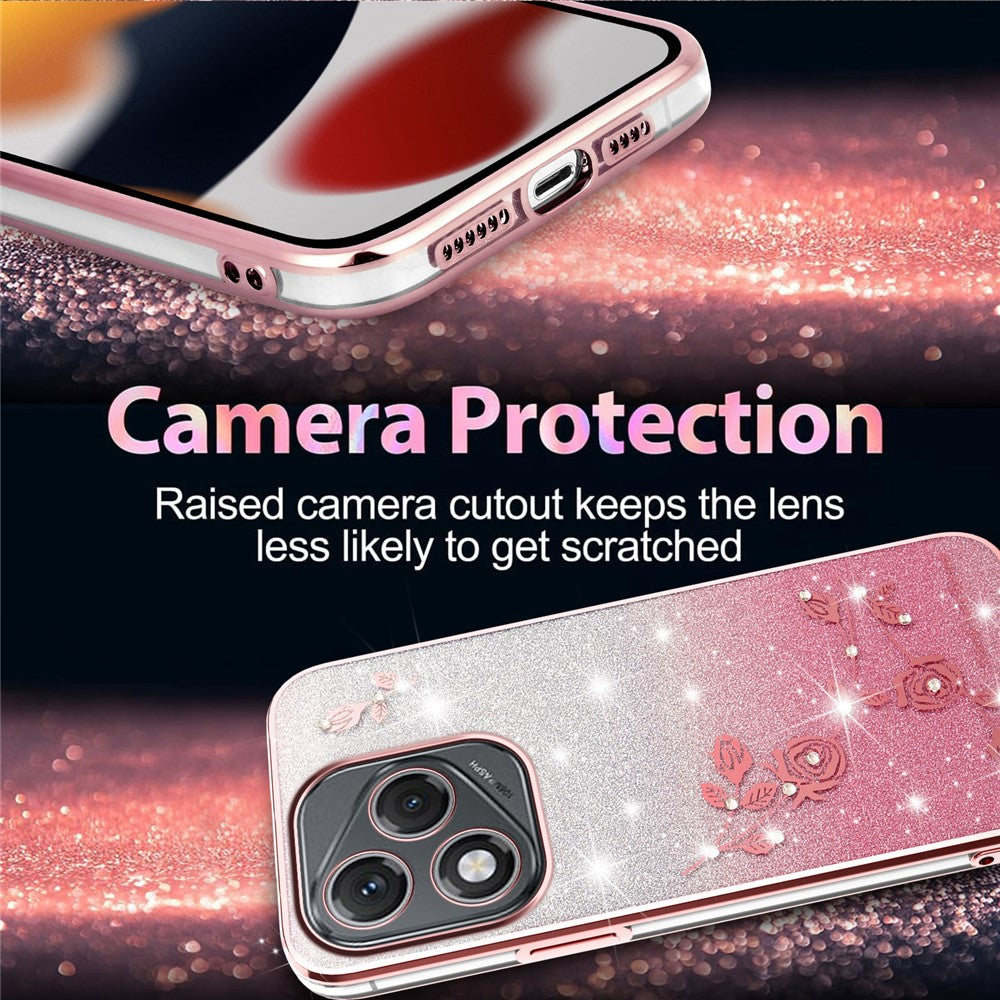 KADEM For Honor 400 Lite 5G Case Flower TPU Flexible Gradient Phone Cover